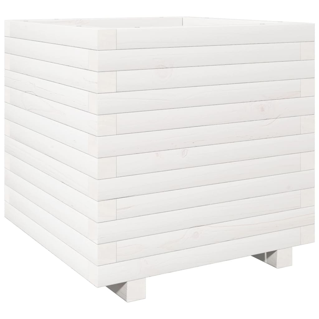 Boîte de planification Vidaxl 50x50x49.5 cm Pine solide blanc
