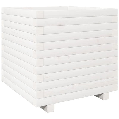 Boîte de planification Vidaxl 50x50x49.5 cm Pine solide blanc