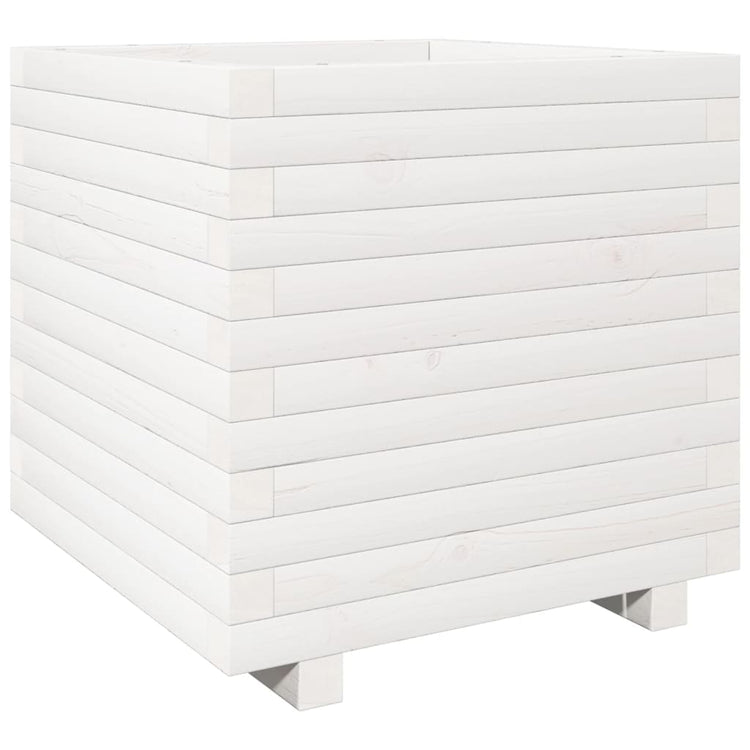 Boîte de planification Vidaxl 50x50x49.5 cm Pine solide blanc