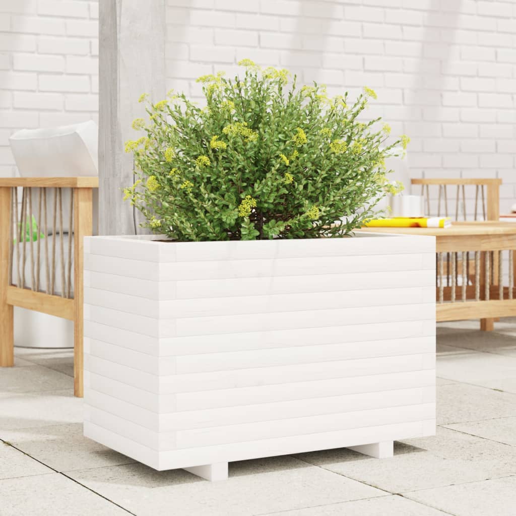 Vidaxx jardinière 70x40x49,5 cm bois de pin massif blanc