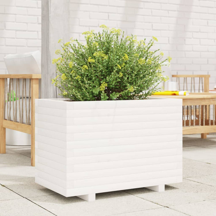 Vidaxx jardinière 70x40x49,5 cm bois de pin massif blanc