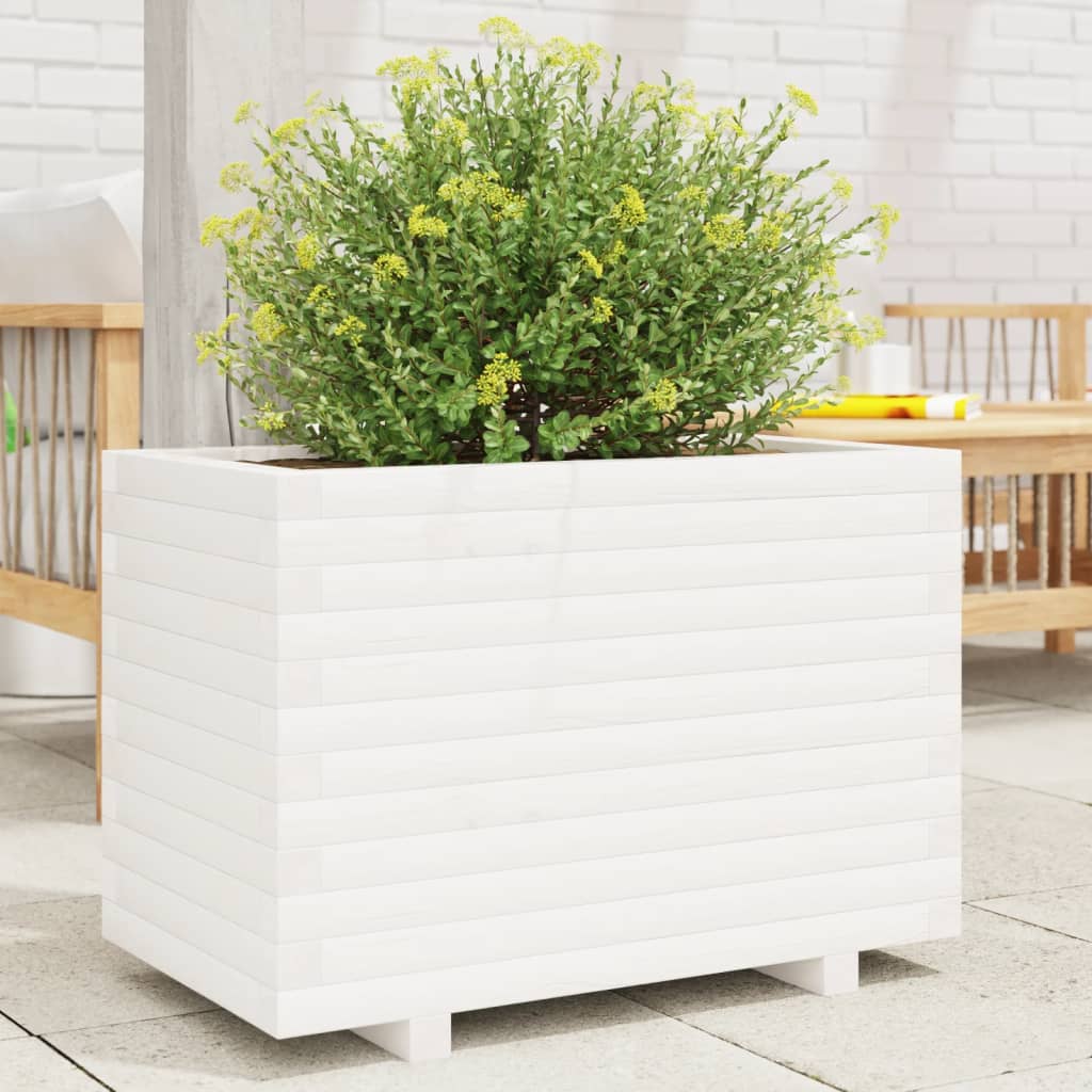 Vidaxx jardinière 70x40x49,5 cm bois de pin massif blanc