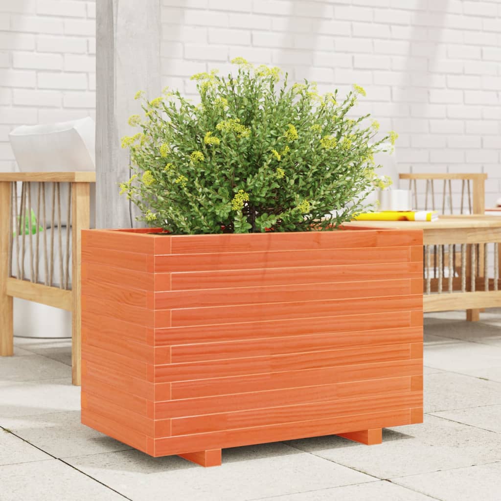 Vidaxx jardinière 70x40x49,5 cm bois de pin massif, marron lavé