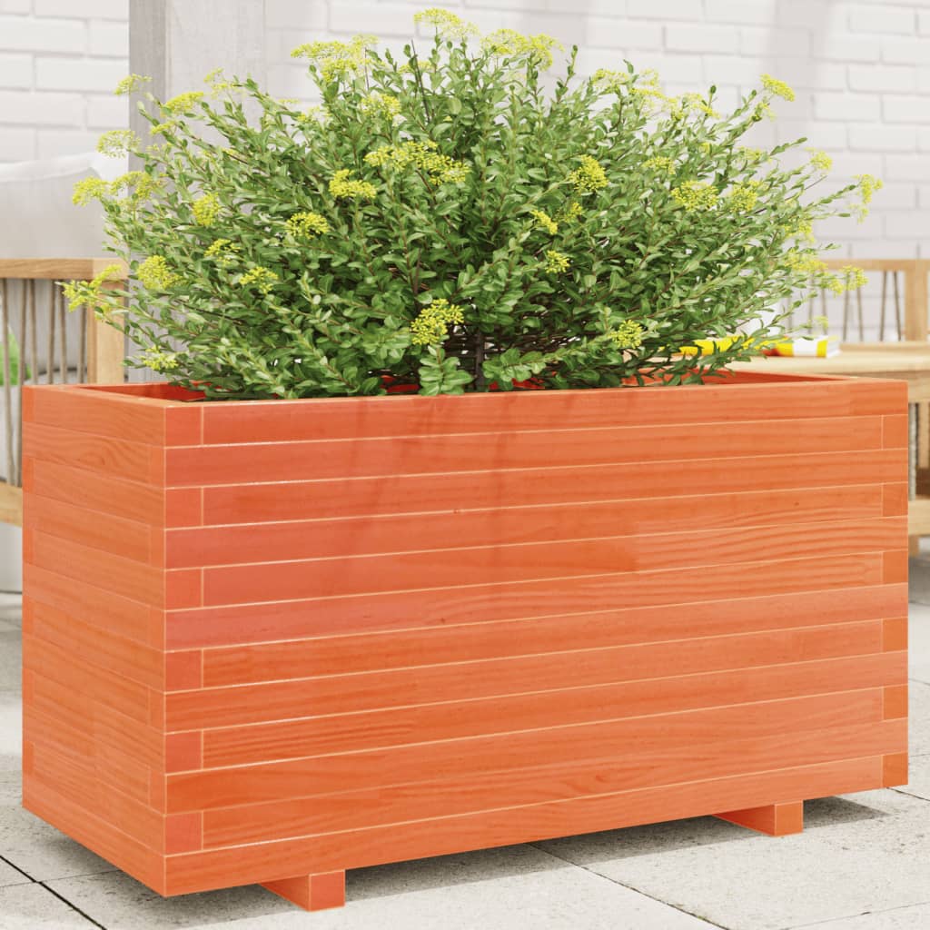 Vidaxx jardinière 90x40x49,5 cm bois de pin massif, marron lavé