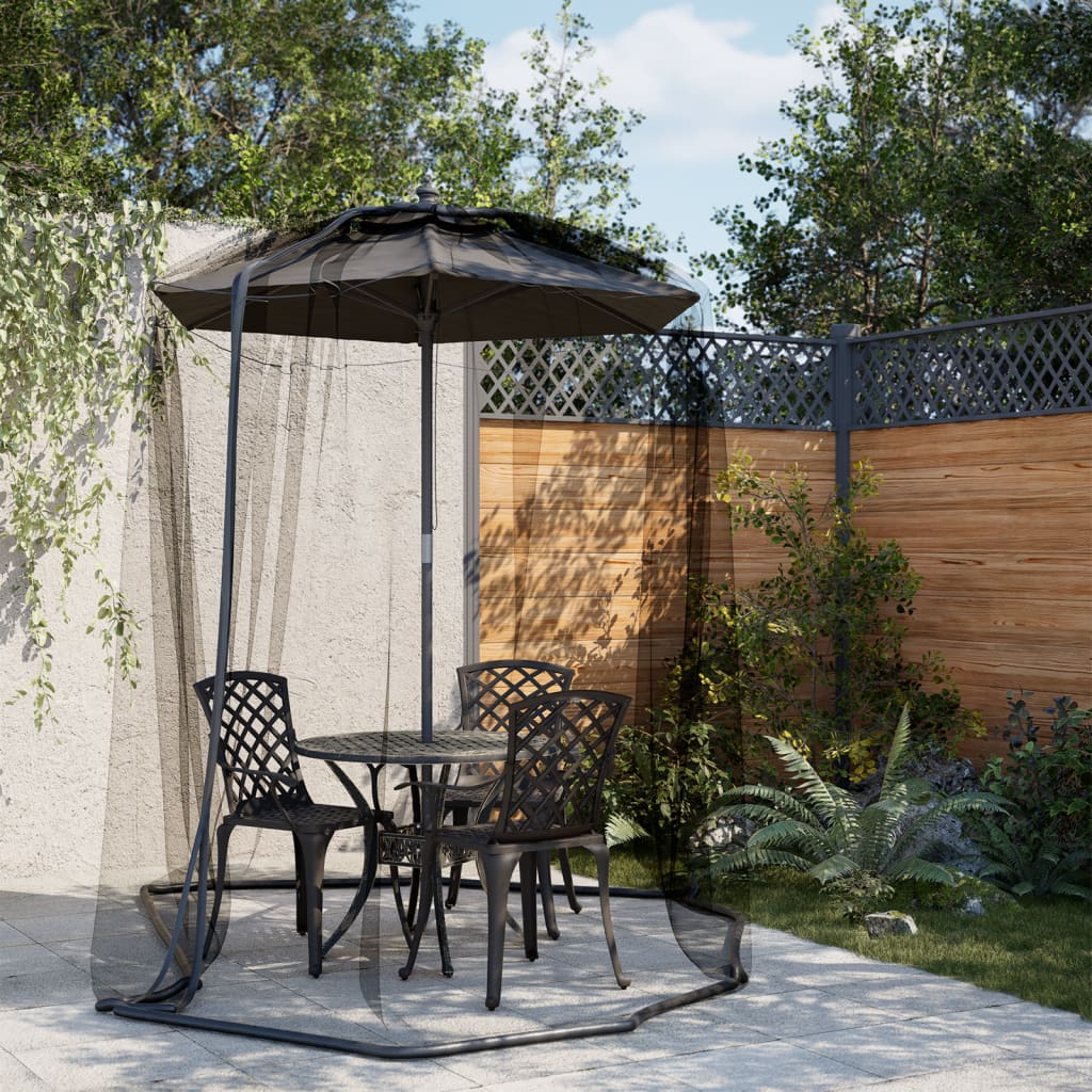 Vidaxl Mosquito Net pour parapluie 220 Mesh φ330x250 cm noir
