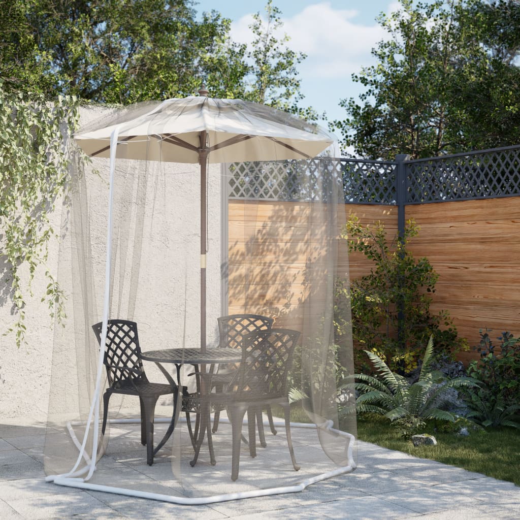Vidaxl Mosquito Net pour parapluie 220 Mesh φ300x230 cm blanc
