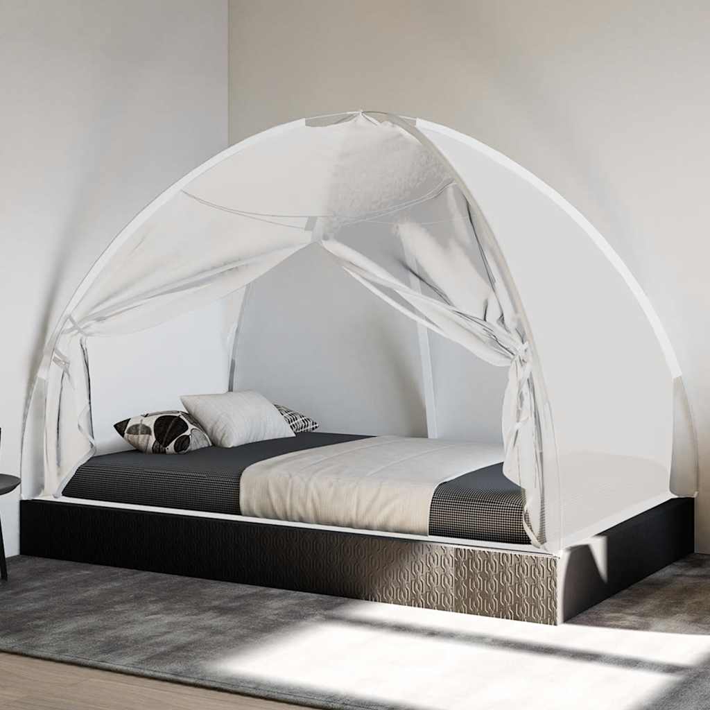 Vidaxl Mosquito Net avec portes Mongolia 220 Mesh 200x120x130 cm blanc