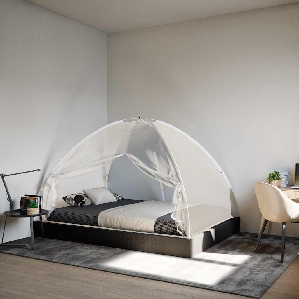 Vidaxl Mosquito Net avec portes Mongolia 220 Mesh 200x120x130 cm blanc