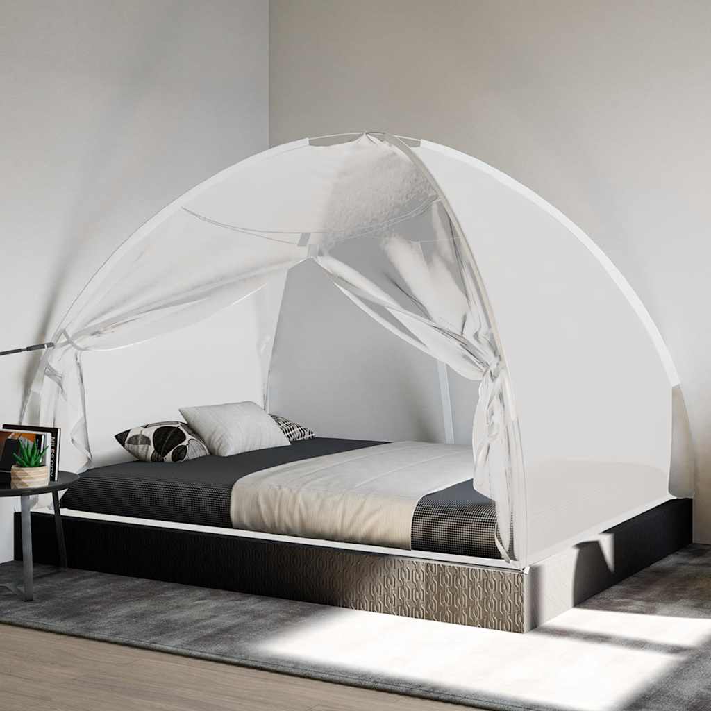 Vidaxl Mosquito Net avec portes Mongolia 220 Mesh 200x150x140 cm blanc