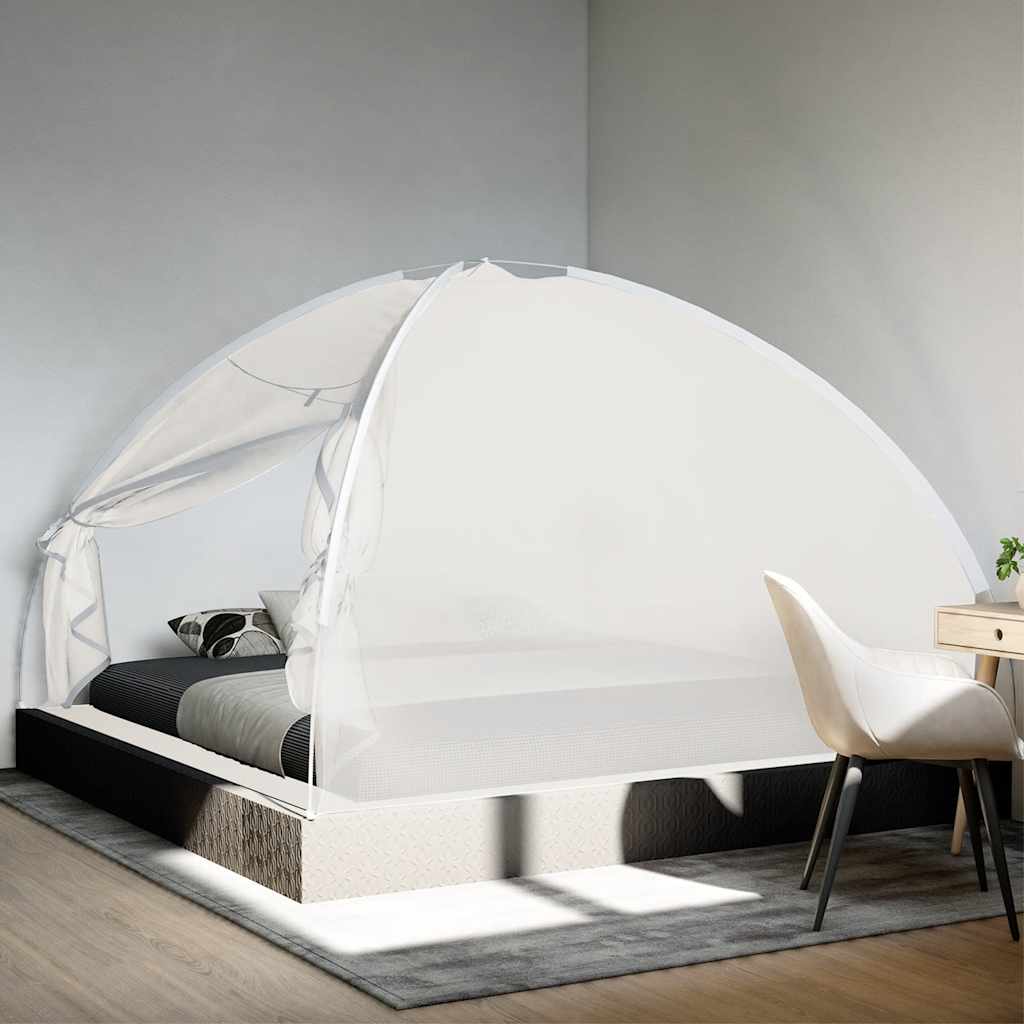 Vidaxl Mosquito Net avec portes Mongolia 220 Mesh 200x200x130 cm blanc