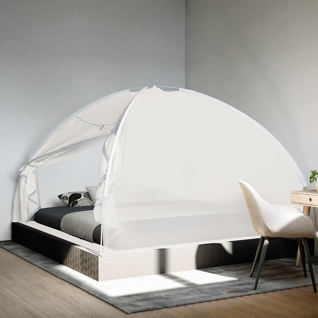 Vidaxl Mosquito Net avec portes Mongolia 220 Mesh 200x200x130 cm blanc