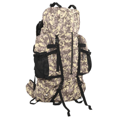 Vidaxl Walking Sac à dos 100 l Camouflage Oxford tissu camelbruin