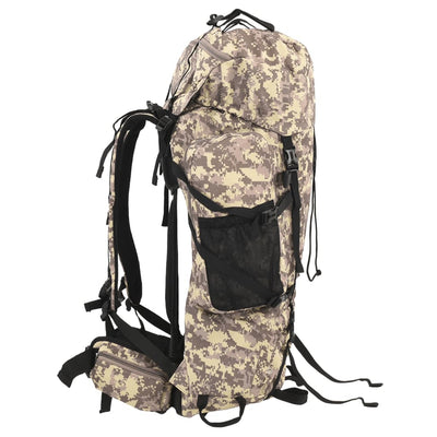 Vidaxl Walking Sac à dos 100 l Camouflage Oxford tissu camelbruin