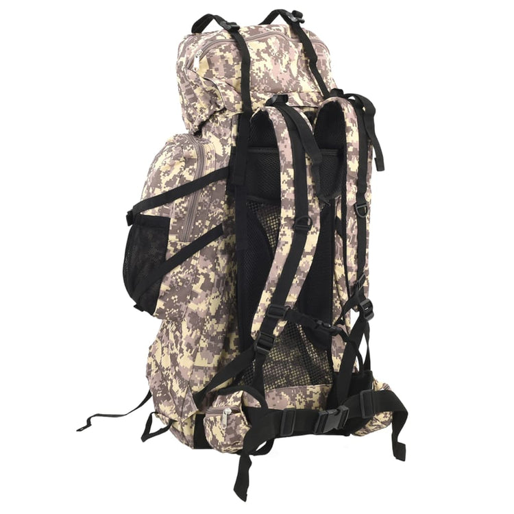 Vidaxl Walking Sac à dos 100 l Camouflage Oxford tissu camelbruin