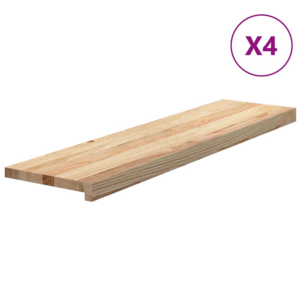 Vidaxx marches d'escalier 4 pcs 100x25x2 cm chêne massif non traité