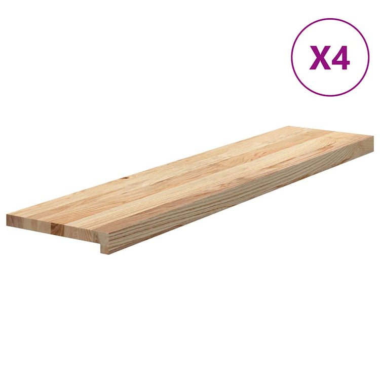 Vidaxx marches d'escalier 4 pcs 110x25x2 cm chêne massif non traité