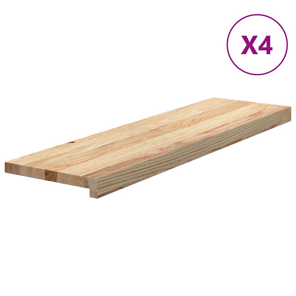 Vidaxx marches d'escalier 4 pcs 90x30x2 cm chêne massif non traité