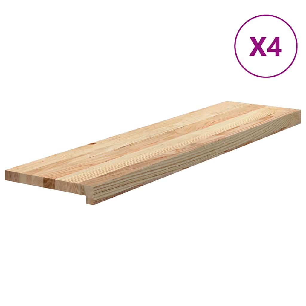 Vidaxx marches d'escalier 4 pcs 100x30x2 cm chêne massif non traité