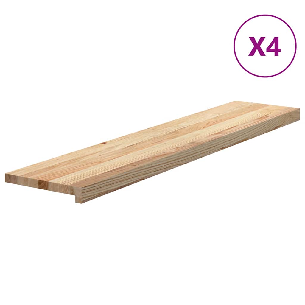 Vidaxx marches d'escalier 4 pcs 120x30x2 cm chêne massif non traité
