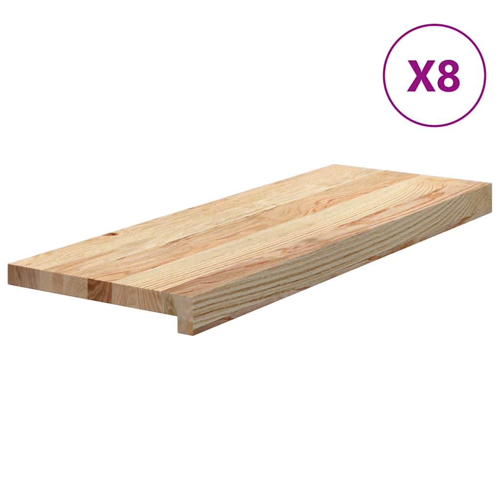 Vidaxx marches d'escalier 8 pcs 70x30x2 cm chêne massif non traité