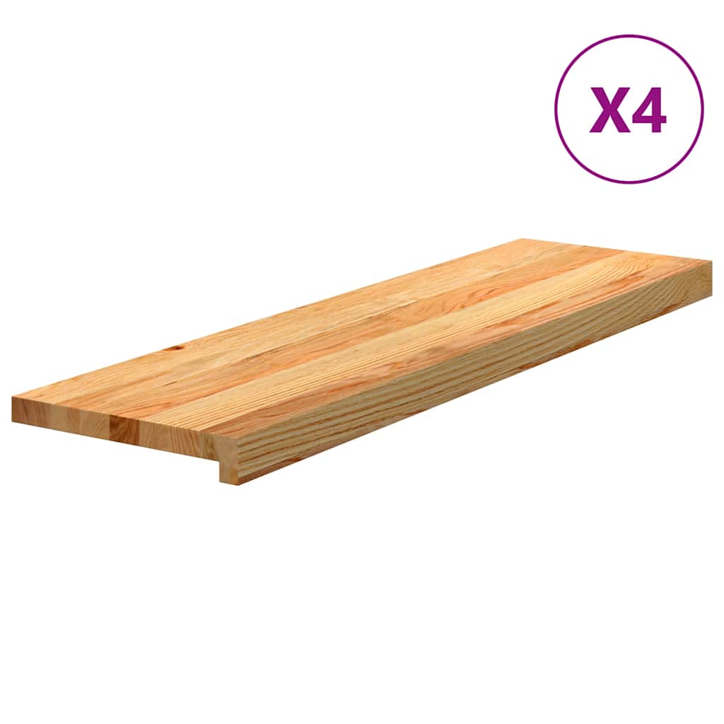 Vidaxx marches d'escalier 4 pcs 90x25x2 cm chêne massif marron clair