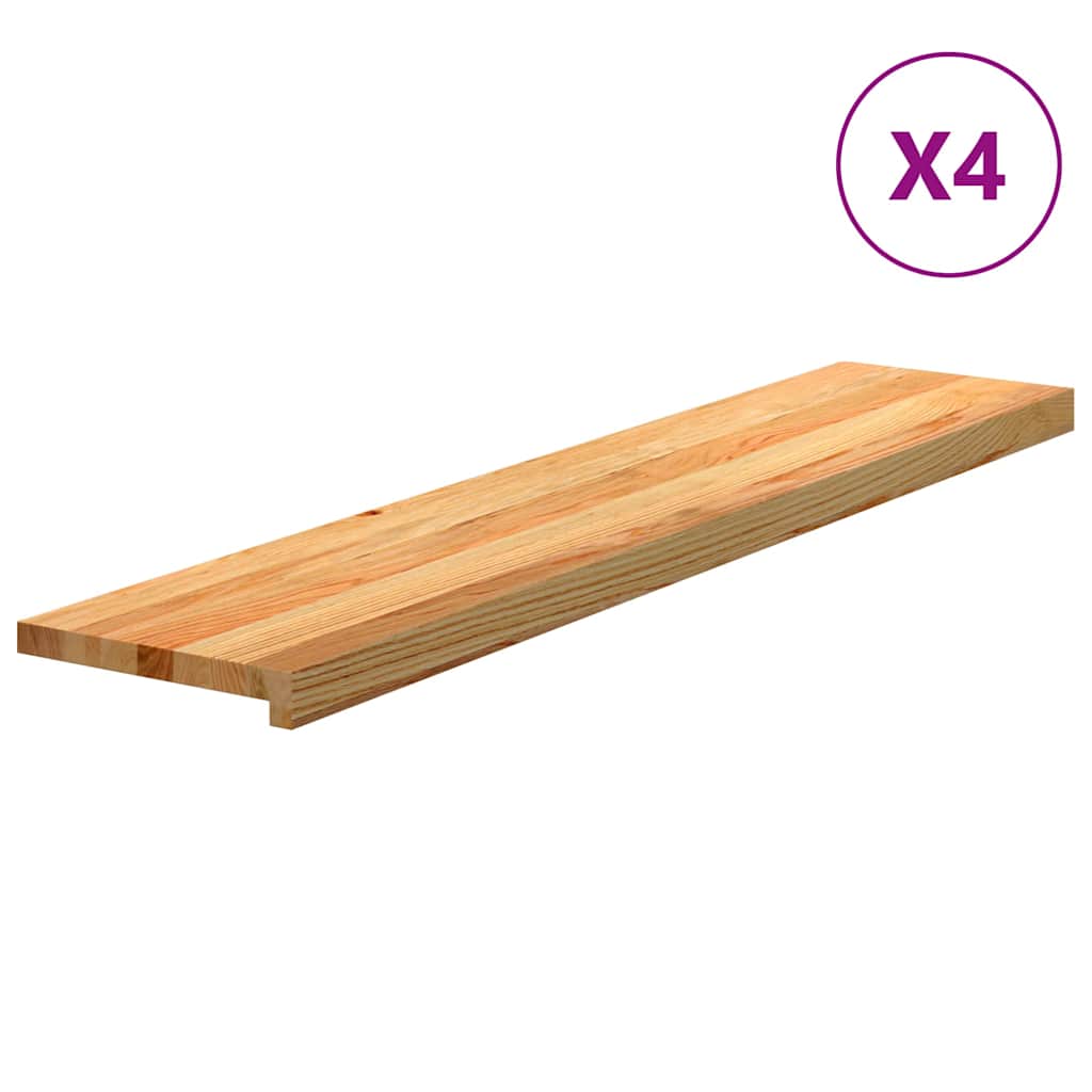 Vidaxx marches d'escalier 4 pcs 120x25x2 cm chêne massif marron clair