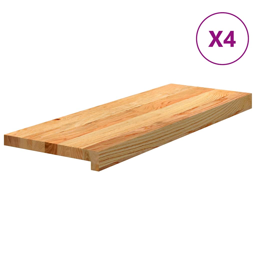 Vidaxx marches d'escalier 4 pcs 70x30x2 cm chêne massif marron clair