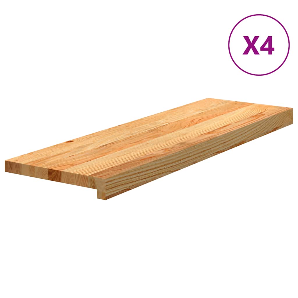 Vidaxx marches d'escalier 4 pcs 80x30x2 cm chêne massif marron clair