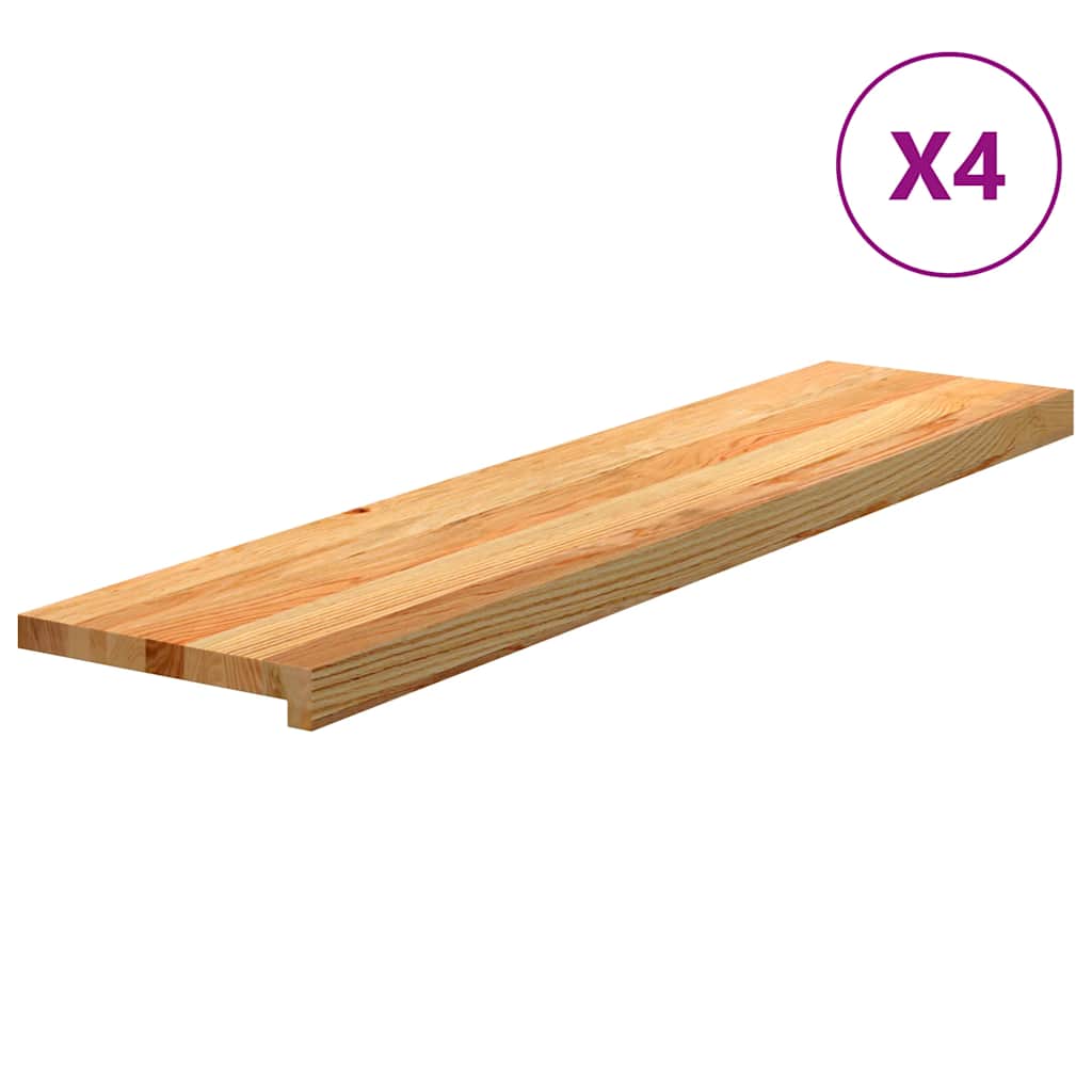 Vidaxx marches d'escalier 4 pcs 110x30x2 cm chêne massif marron clair