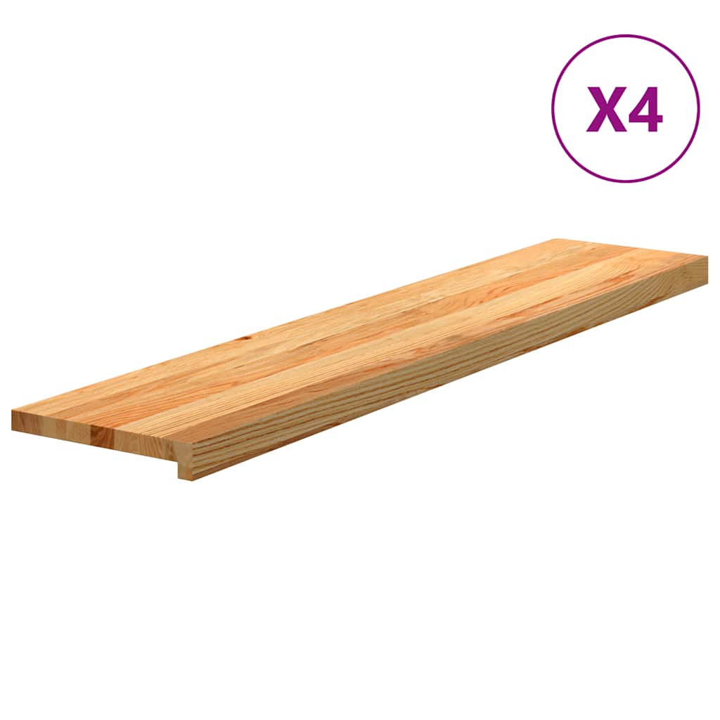 Vidaxx marches d'escalier 4 pcs 120x30x2 cm chêne massif marron clair