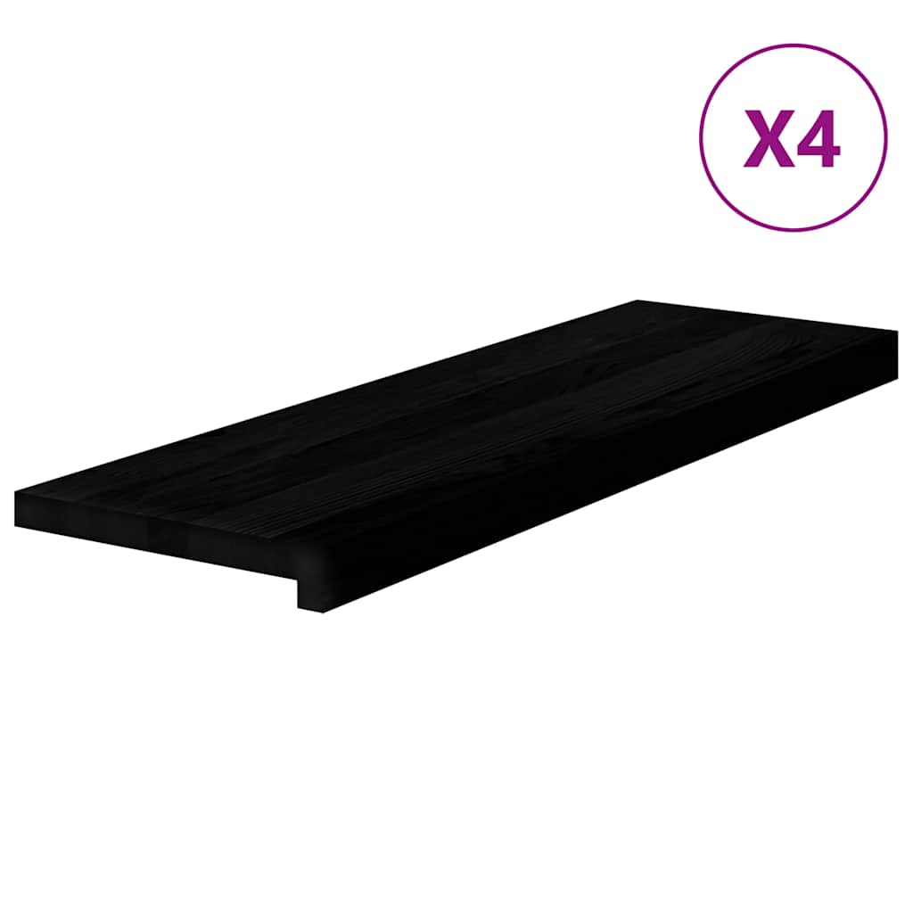 Vidaxx marches d'escalier 4 pcs 80x25x2 cm chêne massif marron foncé