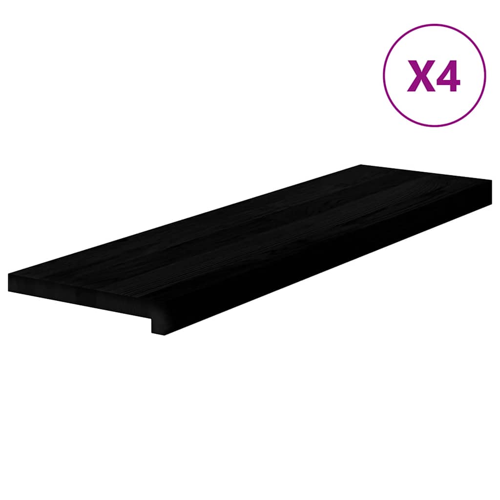 Vidaxx marches d'escalier 4 pcs 90x25x2 cm chêne massif brun foncé