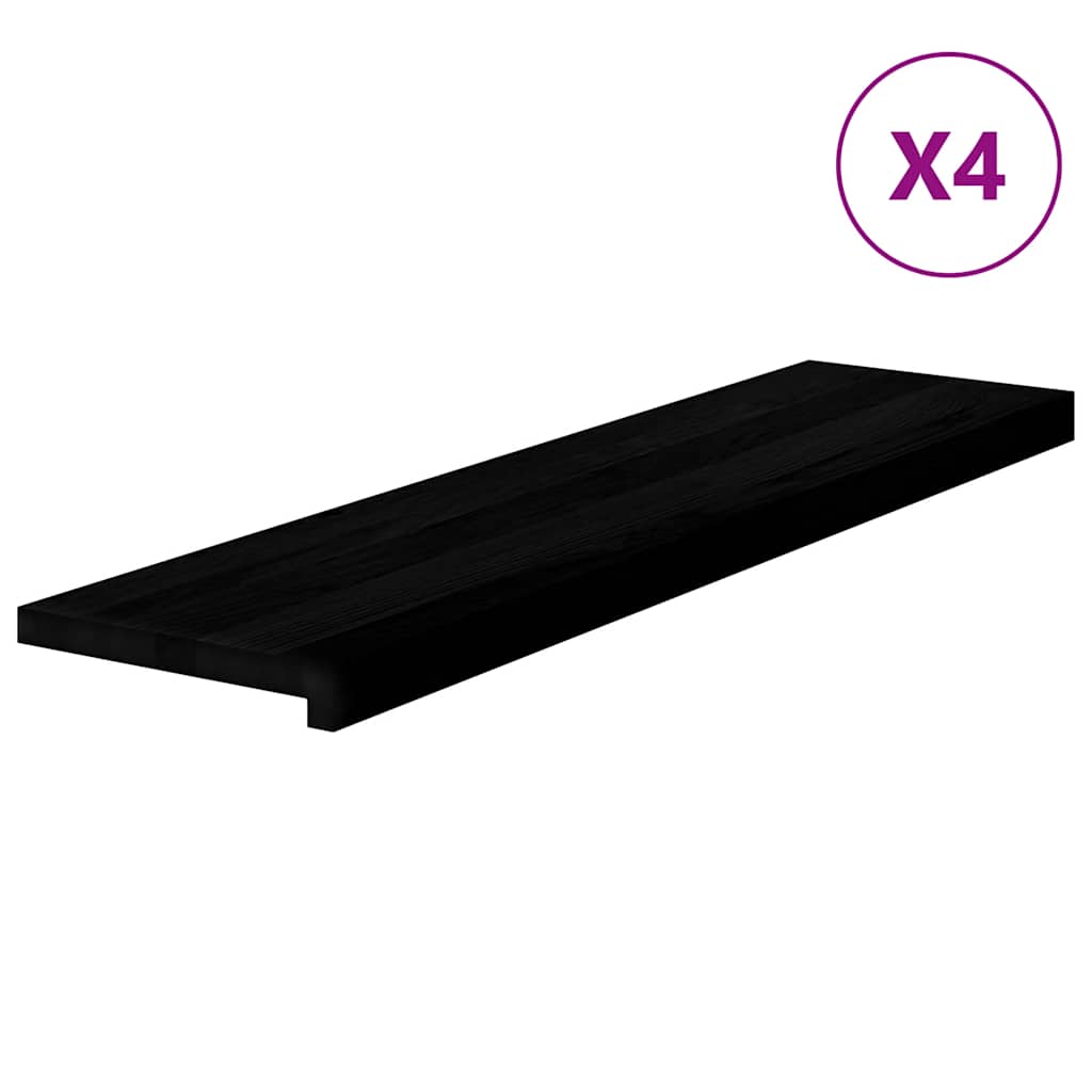 Vidaxx marches d'escalier 4 pcs 100x30x2 cm chêne massif brun foncé