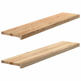 Vidaxl étapes 2 st 120x25x2 cm chêne solide non traité - afbeelding 3