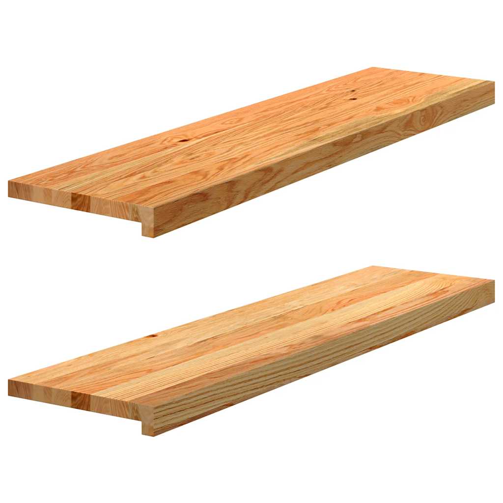 Vidaxl étapes 2 st 100x30x2 cm en chêne massif brun clair