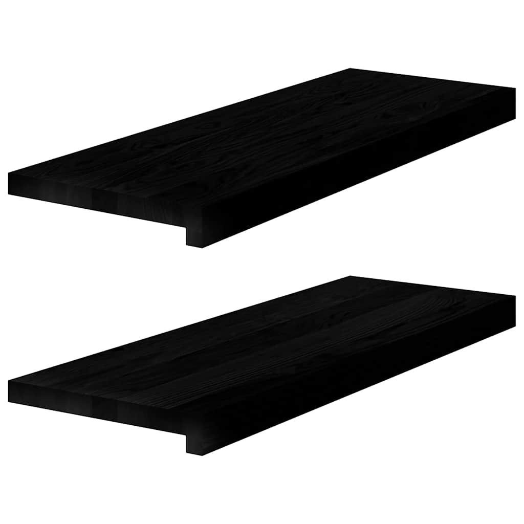 Vidaxl étapes 2 st 70x25x2 cm chêne massif brun foncé