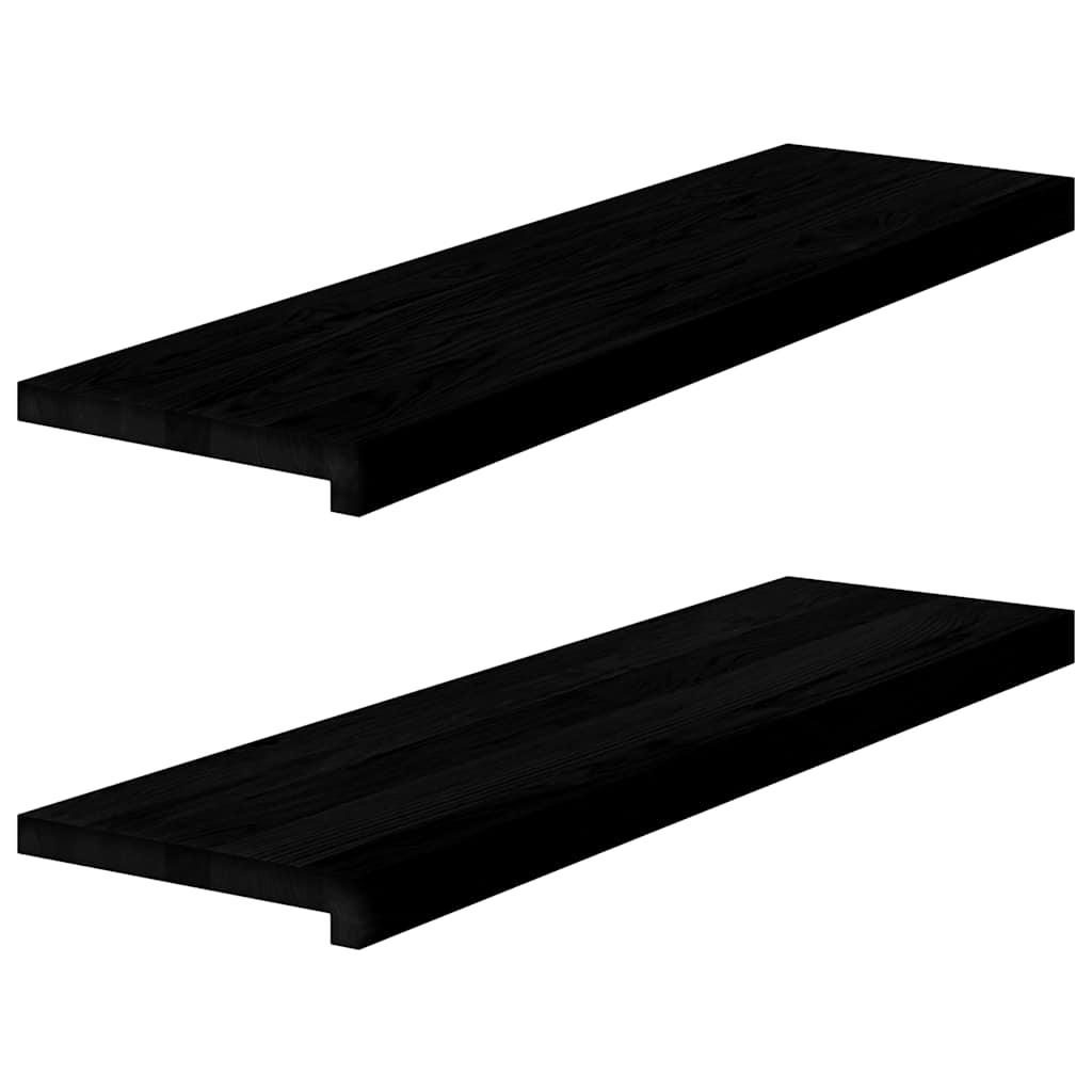 Vidaxl étapes 2 st 90x25x2 cm chêne massif brun foncé