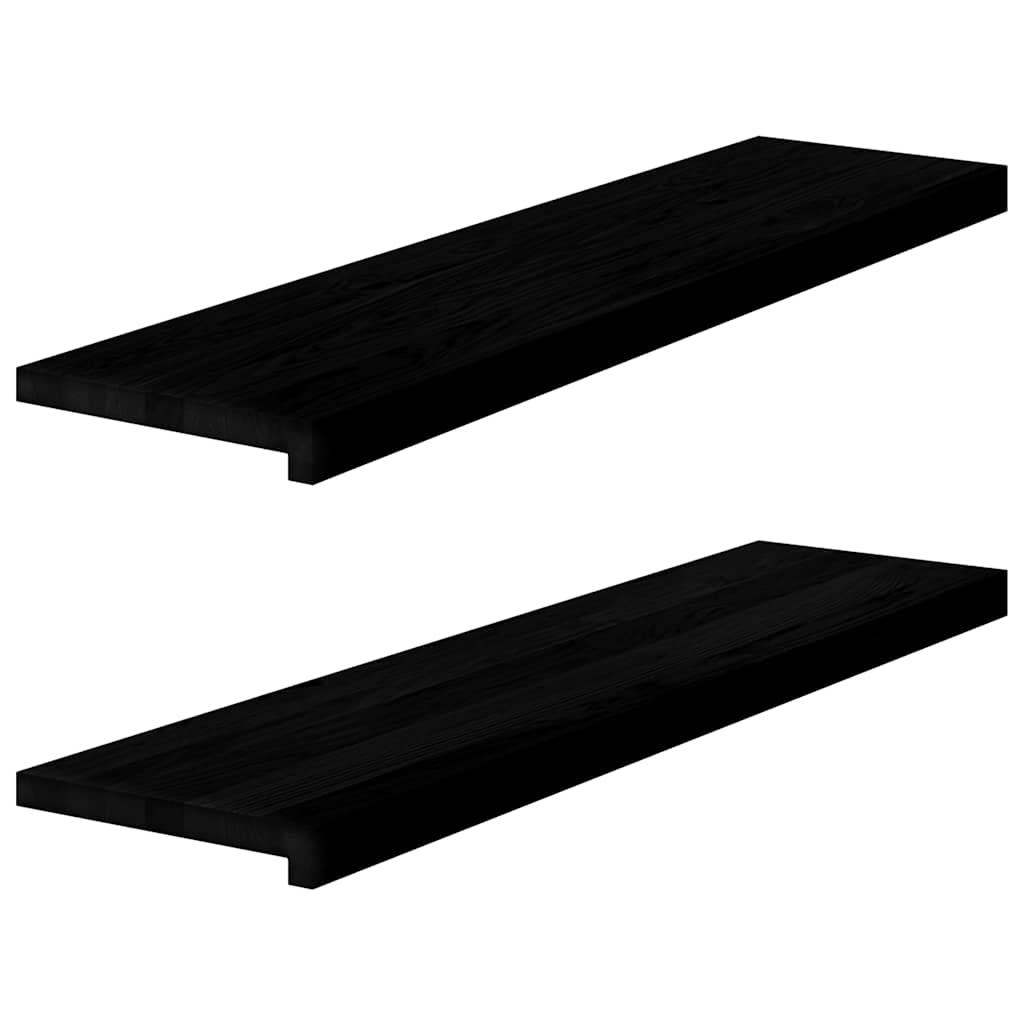 Vidaxl étapes 2 st 100x25x2 cm chêne massif brun foncé