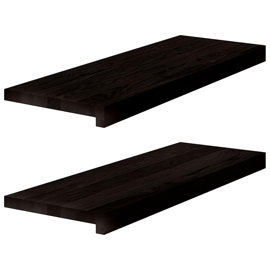 Vidaxl étapes 2 st 70x30x2 cm chêne massif brun foncé