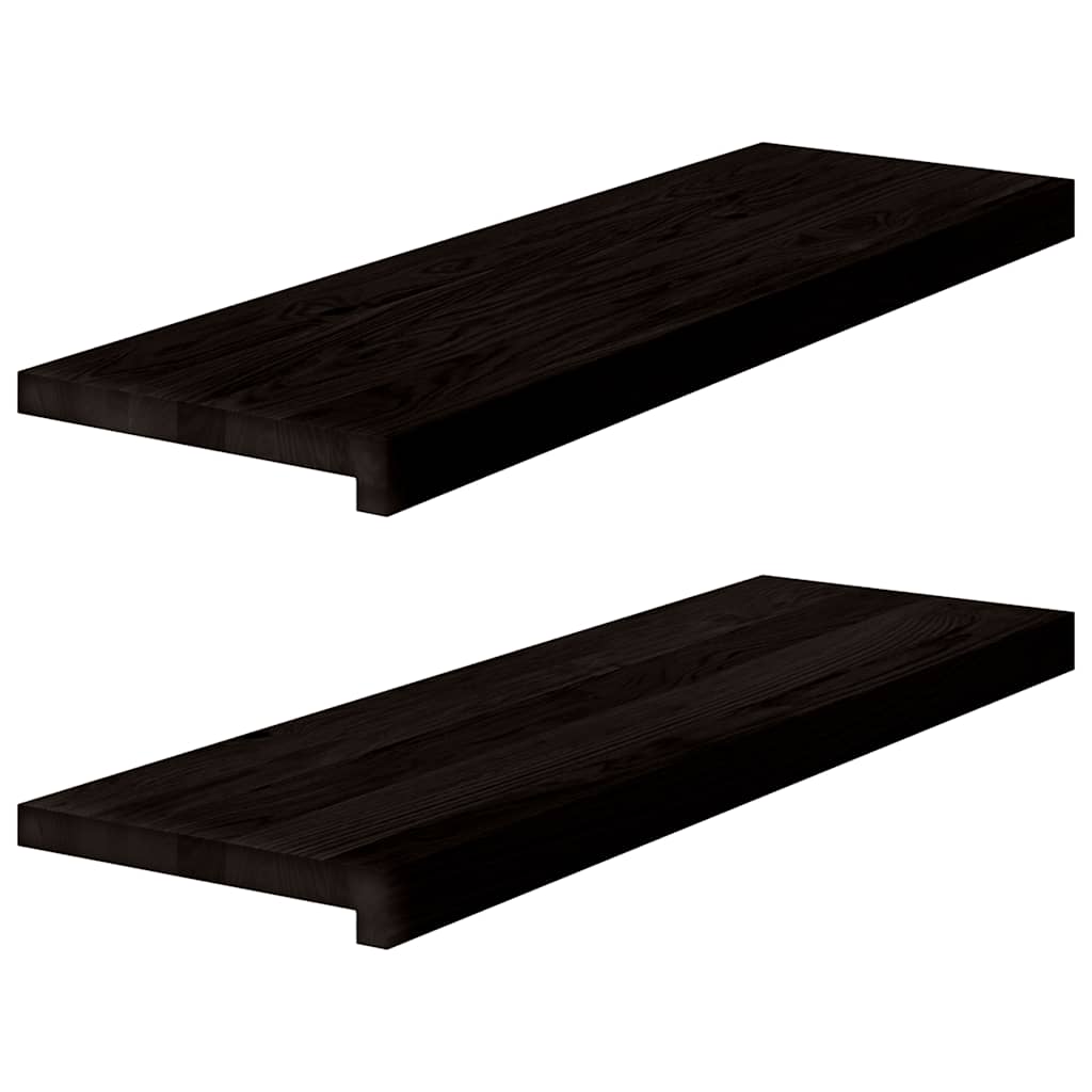 Vidaxl étapes 2 ST 80x30x2 cm en chêne massif brun foncé