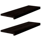 Vidaxl étapes 2 ST 80x30x2 cm en chêne massif brun foncé - afbeelding 2