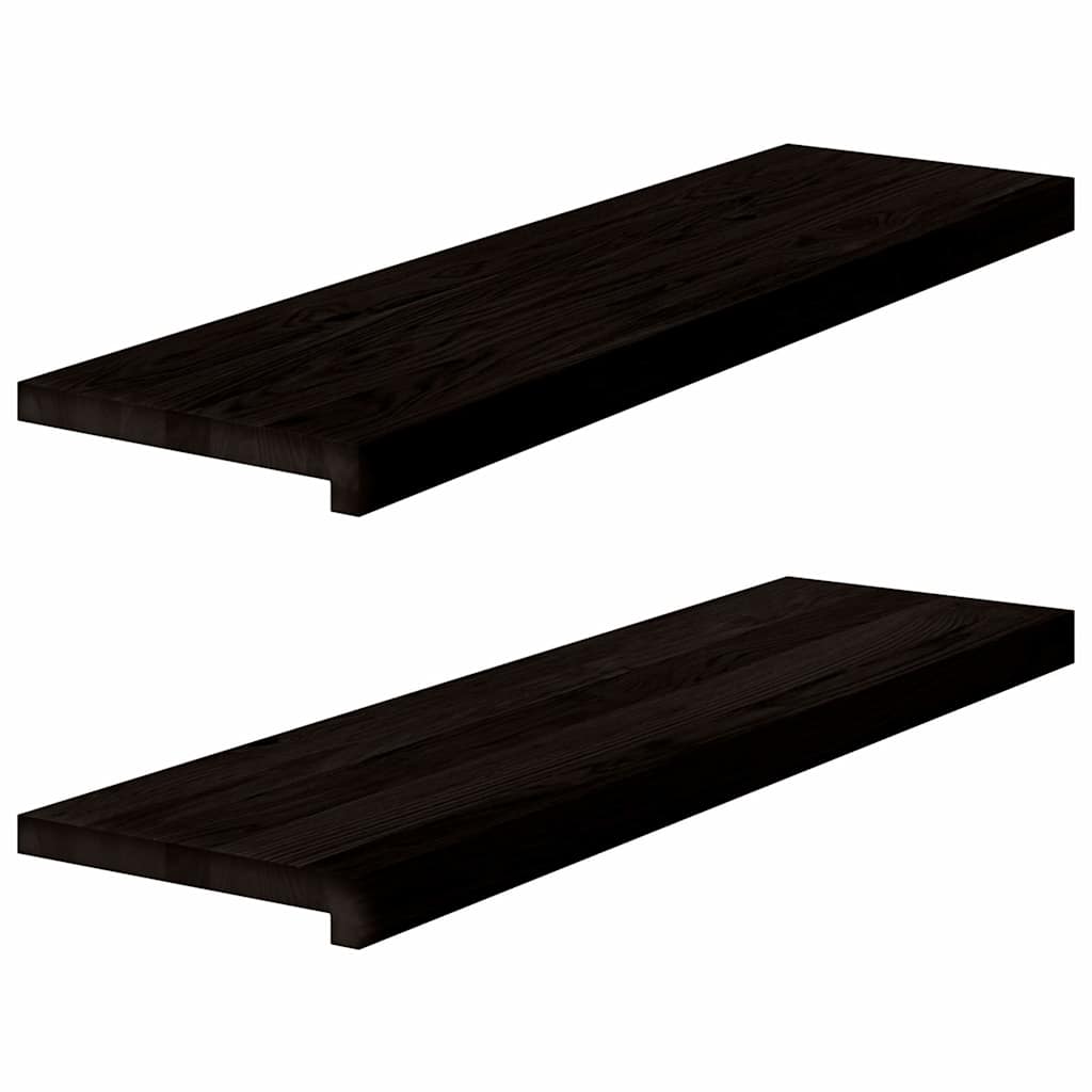 Vidaxl étapes 2 st 90x30x2 cm chêne massif brun foncé