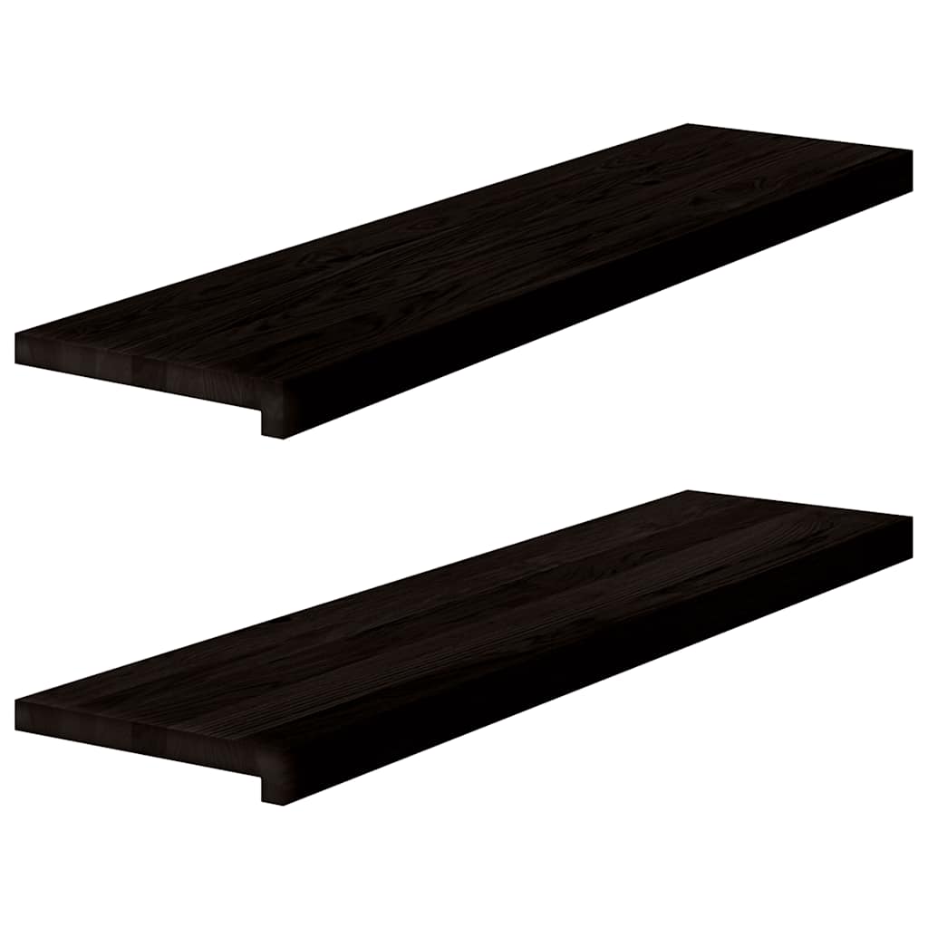 Vidaxl étapes 2 ST 100x30x2 cm en chêne massif brun foncé