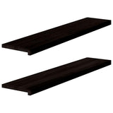 Vidaxl étapes 2 st 120x30x2 cm chêne massif brun foncé - afbeelding 2