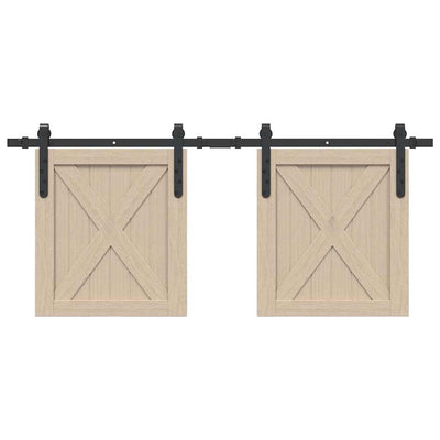 Ensemble de suspension Vidaxl pour la porte coulissante 122 cm en acier au carbone
