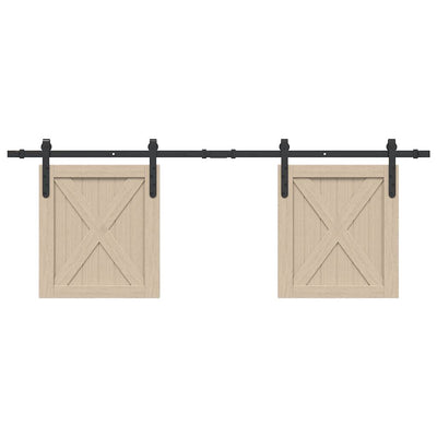 Ensemble de suspension Vidaxl pour la porte coulissante 152 cm en acier au carbone