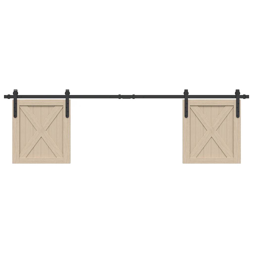 Ensemble de suspension Vidaxl pour la porte coulissante 183 cm en acier au carbone