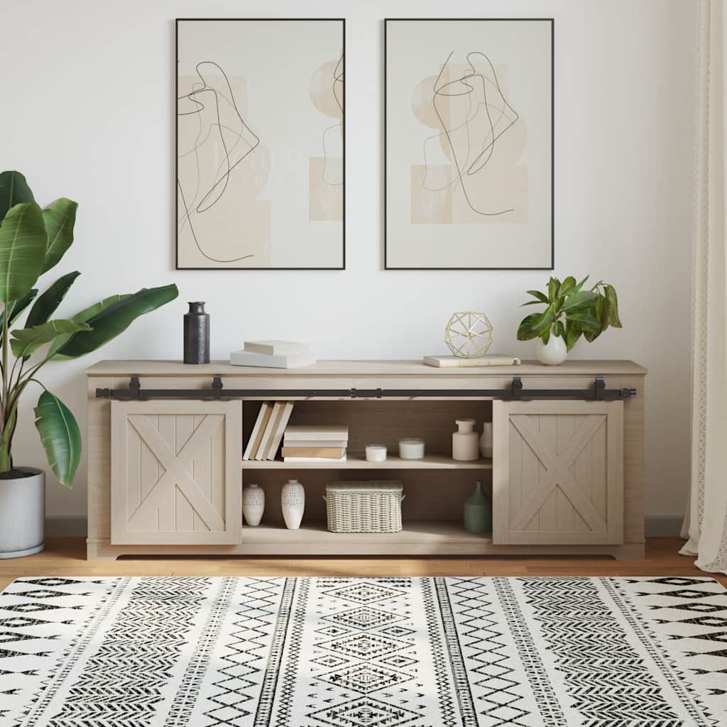 Ensemble de suspension Vidaxl pour la porte coulissante 183 cm en acier au carbone