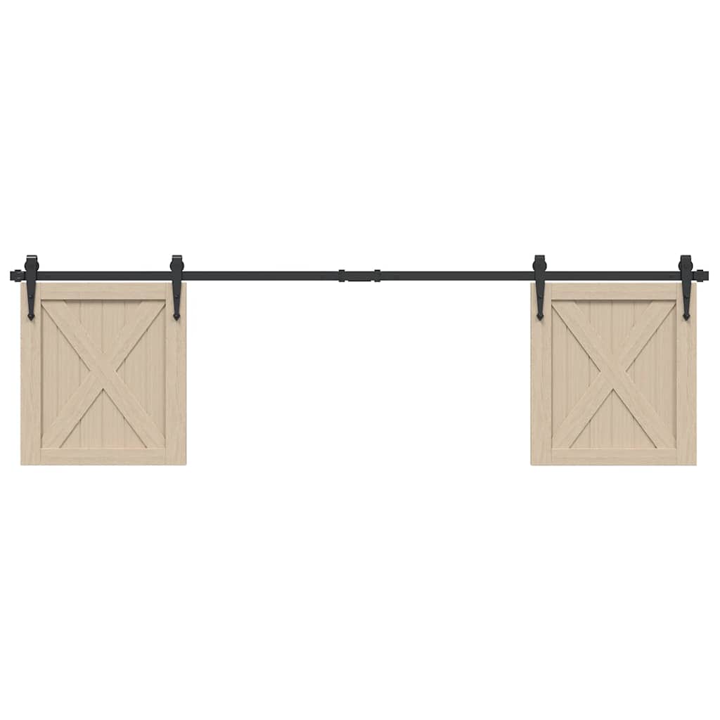 Ensemble de suspension Vidaxl pour la porte coulissante 183 cm en acier au carbone