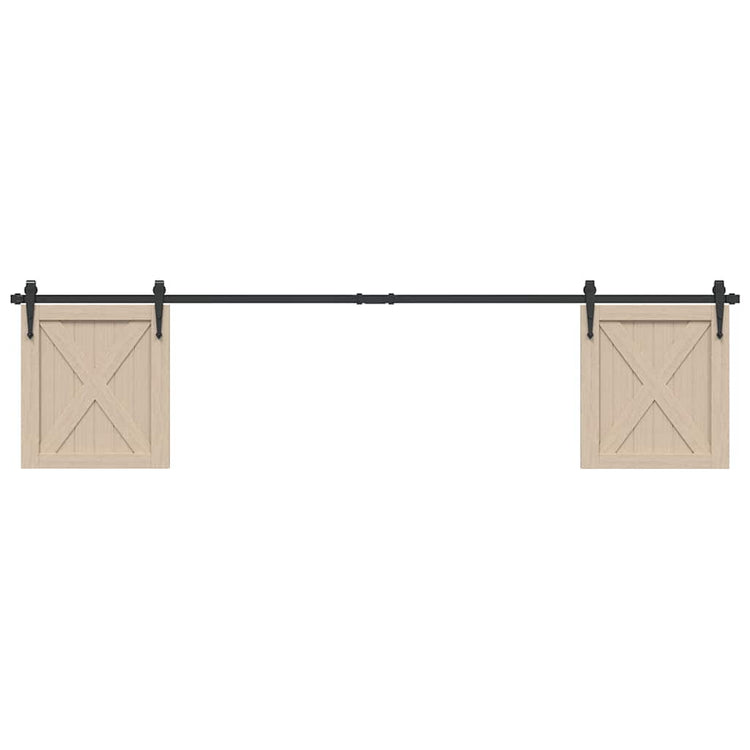 Ensemble de suspension Vidaxl pour la porte coulissante 213 cm en acier au carbone